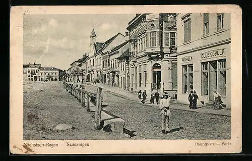 AK Sächsisch-Regen, Hauptplatz mit Rathaus