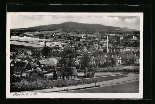 AK Ebersbach /Sa., Blick auf Ort und Umgebung von einer Strasse aus