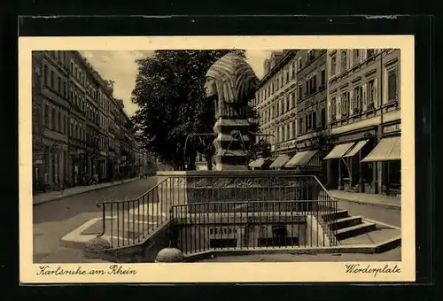 AK Karlsruhe am Rhein, Am Werderplatz