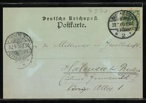 Mondschein-AK Baden-Baden, Das Sanatorium im Vollmondlicht