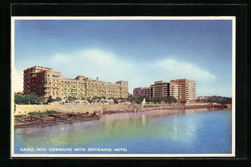 AK Cairo, Nile Corniche with Semiramis Hotel