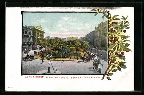 AK Alexandrie, Place des Consuls, Bourse et Tribunal Mixte