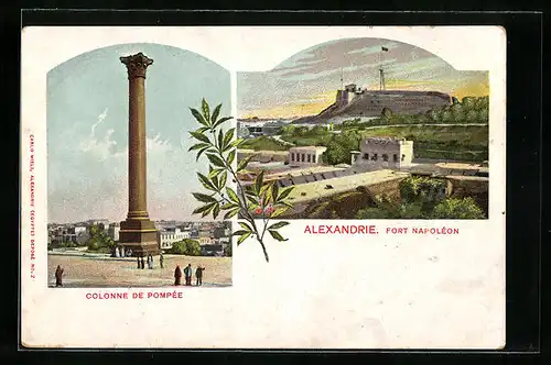 AK Alexandrie, Fort Napoléon, Colonne de Pompée