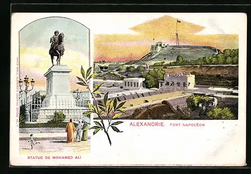 AK Alexandrie, Fort Napoléon, Statue de Mohamed Ali