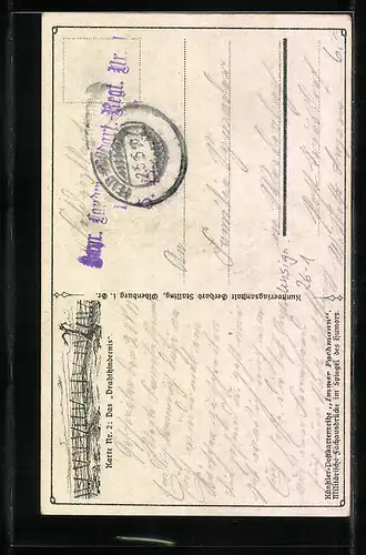 Künstler-AK Arthur Thiele unsign.: Das Drahthindernis, Soldat mit leerer Geldbörse