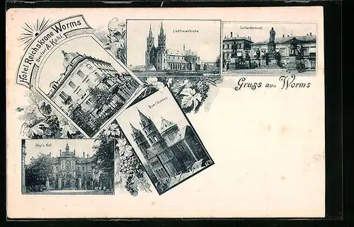 AK Worms, Liebfrauenkirche und Lutherdenkmal, Dom