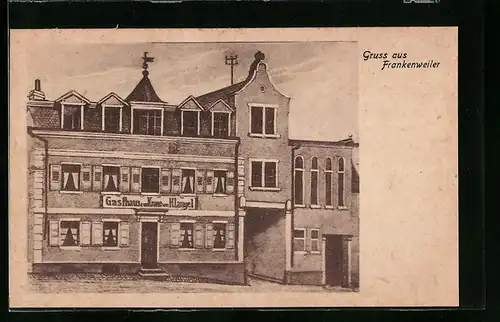 Künstler-AK Frankweiler, Gasthaus zur Krone