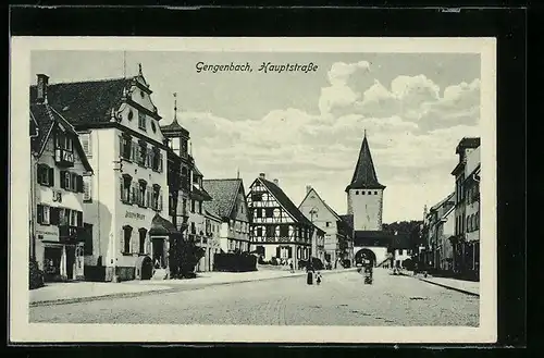 AK Gengenbach, Hauptstrasse mit Stadttor