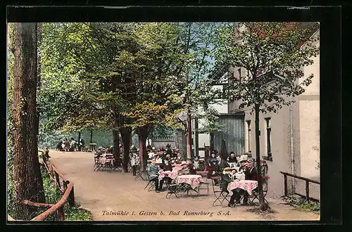 AK Gessen b. Bad Ronneburg, Gasthaus Talmühle mit Terrasse