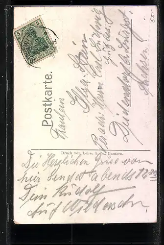 AK Doberschau, Ortsansicht mit Fabrikanlage