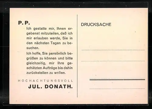 AK Schmölln i. Thür., Jul. Donath Knopf-Fabrik, Steinnuss- und Hornknöpfe