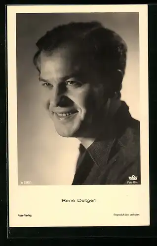 AK Schauspieler Rene Deltgen lächelnd zur Seite blickend