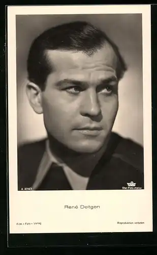 AK Schauspieler Rene Deltgen mit ernstem Blick