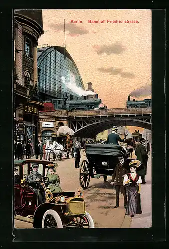 AK Berlin, Partie am Bahnhof Friedrichstrasse