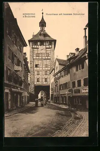 AK Konstanz am Bodensee, Husenhaus mit innerem Schnetztor