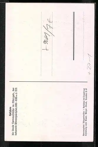 Künstler-AK Holzhau /Erzgeb., Ortsansicht im Sonnenschein, Liedtext mit Noten