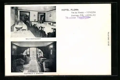 AK Venezia, Hotel Flora, Sala Restaurant, Vestibolo e Giardino