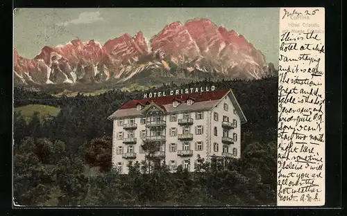 AK Cortina, Hôtel Cristallo mit Monte Cristallo