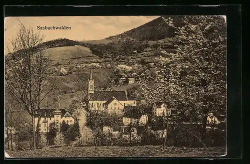 AK Sasbachwalden, Ortsansicht mit Umgebung