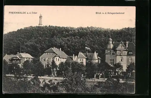 AK Freienwalde a. d. Oder, Blick nach dem Kriegerdenkmal
