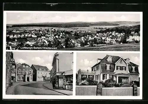 AK Selters /Westerwald, Strassenpartie mit Geschäften, Gebäudeansicht, Teilansicht