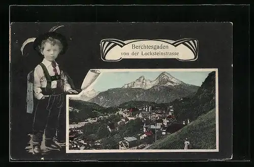 AK Berchtesgaden, Ortsansicht von der Locksteinstrasse