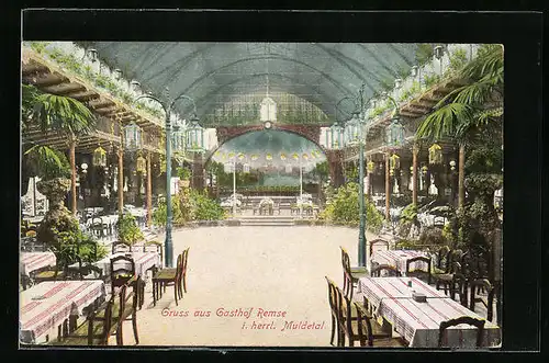 AK Remse i. Muldetal, Gasthof Remse, Innenansicht
