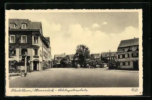 AK Kastellaun i. Hunsrück, Schlageterplatz, Gasthaus zum alten Brauhaus