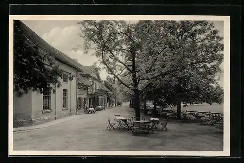 AK Kohren, Lindenvorwerk, Gasthaus mit Terrasse