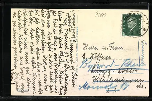 AK Emmerich, Rheinufer mit Kirche