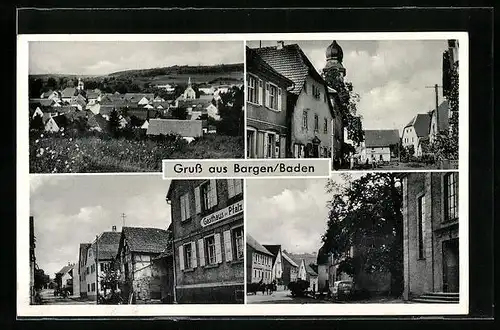 AK Bargen /Baden, Ortsansicht, Strassenpartie mit Gasthaus zur Pfalz