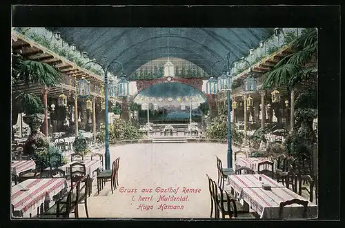 AK Remse /Muldenthal, Gasthof Remse, Innenansicht