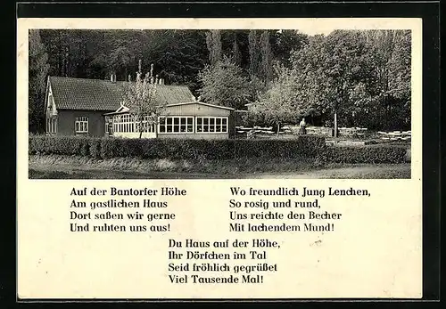 AK Bantorf, Gasthaus Waldschänke Bantorfer Höhe mit Garten