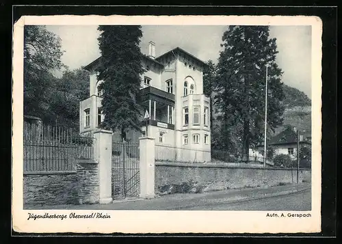 AK Oberwesel /Rhein, Jugendherberge von der Strasse gesehen