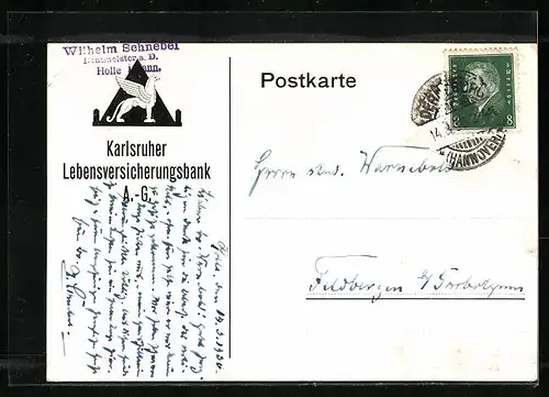 AK Karlsruhe, Dienstgebäude der Karlsruher Lebensversicherungsbank AG