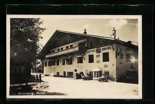 AK Schönberg /Stubai, Gasthof Domanig