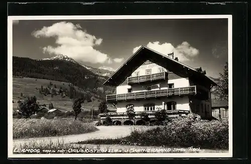 AK Lermoos, Gasthof Hofherr mit Grubigstein und Gartnerwand