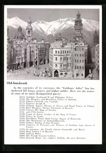 AK Innsbruck, Hotel zum Goldenen Adler, Herzog Friedrich-Strasse