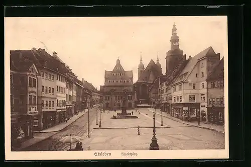 AK Eisleben, Partie vom Marktplatz