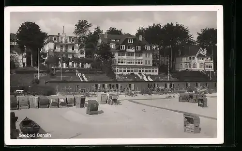 AK Bansin, Promenade mit Strandkörben