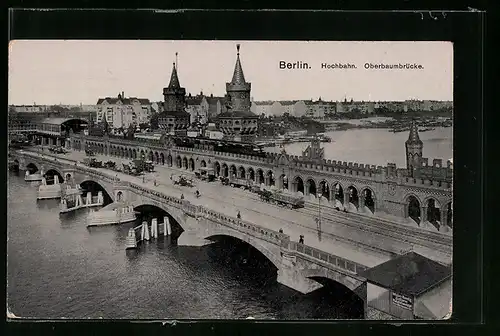 AK Berlin, Hochbahn auf der Oberbaumbrücke