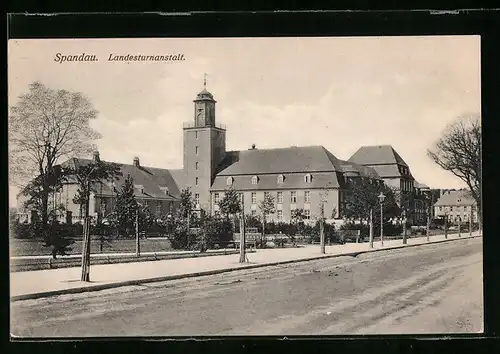 AK Berlin-Spandau, Strasse an der Landesturnanstalt