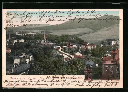 AK Löbau i. Sa., Blick vom Nicolaikirchturm