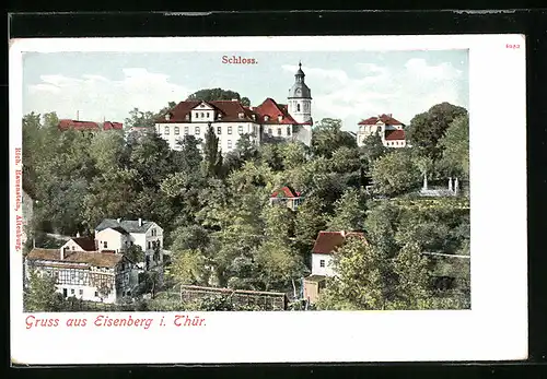 AK Eisenberg i. Thür., Ortspartie mit Schloss