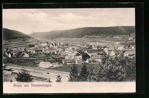 AK Immendingen, Ortsansicht aus der Vogelschau