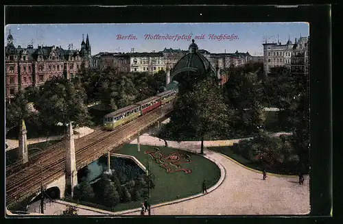 AK Berlin, Nollendorfplatz mit Hochbahn