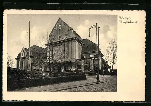AK Solingen, Hauptbahnhof mit Strassenpartie