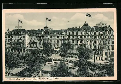 AK Wiesbaden, Frontansicht des Hotel Rose