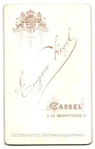 Fotografie Eugen Kegel, Cassel, Gr. Rosenstrasse 5, Portrait eines älteren Herrn mit Backenbart