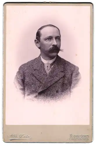 Fotografie Dose, Hadersleben, eleganter Mann mit grossem Schnauzbart